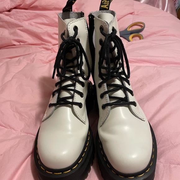 Dr. Martens White and Black Combat Boots - Picture 1 of 3